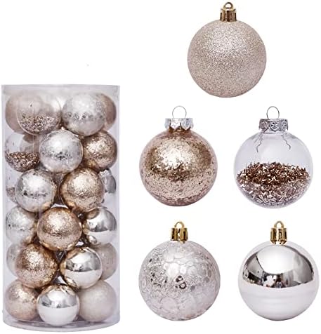 30kom Božić Ball ukrasi,dekorativne Baubles,božićno drvo ukras viseće kugle, Shatterproof sa Fine