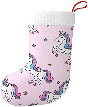 Božićne čarape Slatka jednorog Star Pink dvostrani kamin Viseći čarape