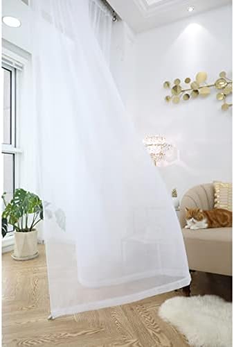 PHILEASY prozor Sheer White zavjese 84 inča duge 2 ploče bijele Sheer zavjese Sheer Curtain Clear
