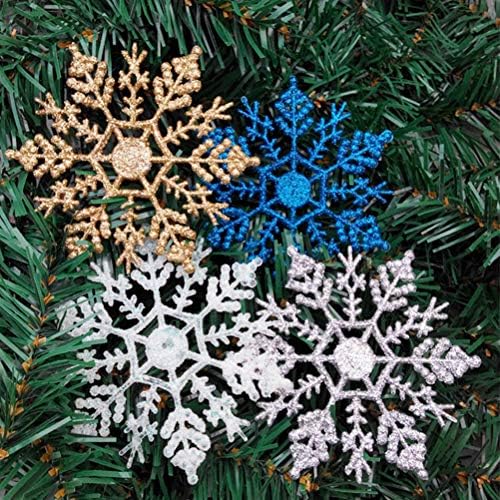 PRETYZOOM 12kom Plastic Snowflake dekoracije 10cm Božić stablo pahulje komada za Božić ukrasi Party