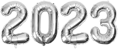 Gadpiparty Silver 2023 Brojevi balona Helium folija mylar veliki broj baloni za zabave Dekoracije za rođendan