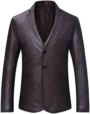 Muški casual slim fit blazer 2 tipka za kožnu jaknu od laganog odijela sportski dijalizni kaput