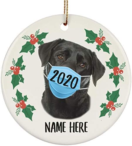 Personalizirano Ime Prilagođena Godina Labrador Retriver Crni Ukrasi Za Božićnu Jelku 2023 U Karantinu Nova