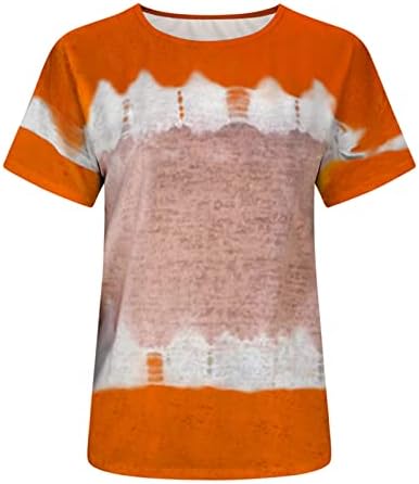 Dame Tie Dye vrhovi gradijent Colorblock grafički bluze T majice Kratki rukav CrewNeck Brunch Ljetni
