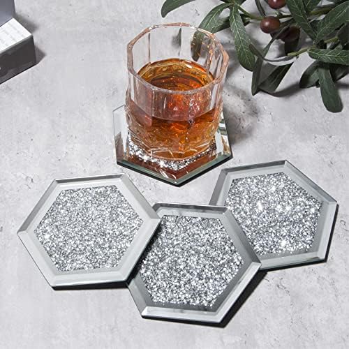 Kaljeno staklo Diamond Recruered Coaster set od 4 šalice dekorativnog vina