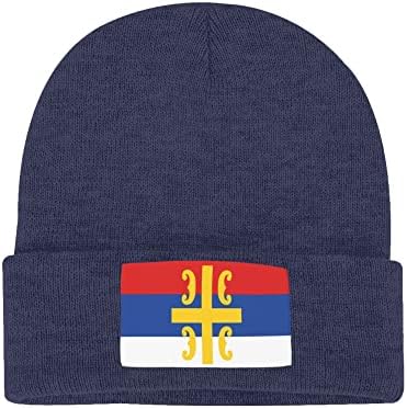 Zastava srpskog krsta pletena kapa zimske kape za muškarce i žene pletene kape sa manžetnom kapicom