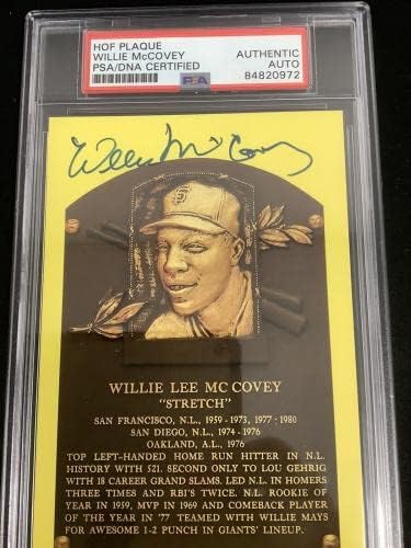 Willie McCovey potpisao zlatnu ploču HOF razglednica Žuti divovi autogram PSA / DNK-MLB rezni