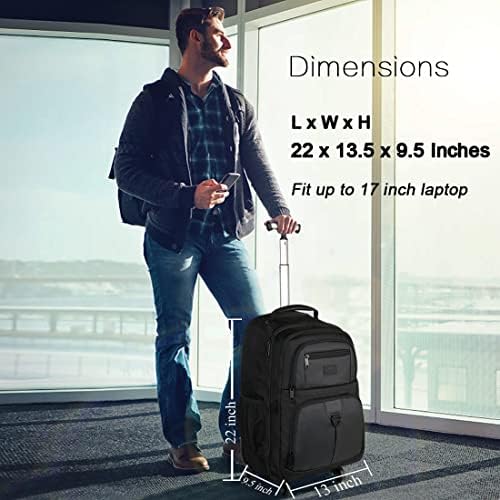 Roller ruksak, 18 inch velika putna torba za Laptop sa 4 točka za odrasle, kofer za prtljag na teškim