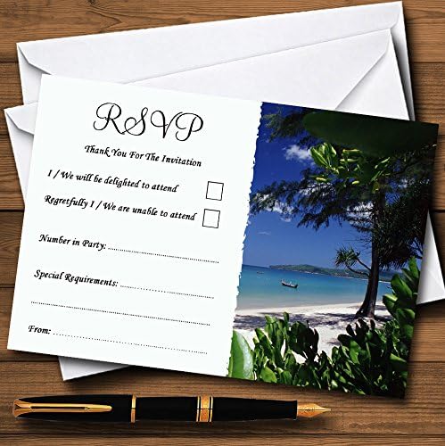 Thailand Beach Palm Tree Personalizirane RSVP kartice