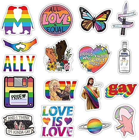 Gay Pride naljepnice, 50 kom gay ljubavne naljepnice, trake duge za LGBT, svijetle tehnikolorske vinilne vodootporne