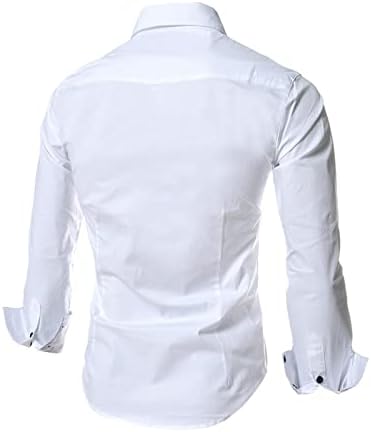 Wenkomg1 muške bluze s dugim rukavima lapel odijelo za regularno uklanjanje gumba dolje majica modni vjenčani blejler Soft Elegant Top