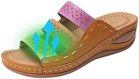 Japanke za žene rimske patchwork sandale s klinom za potporu Luka otvorene ortopedske sandale udobne papuče