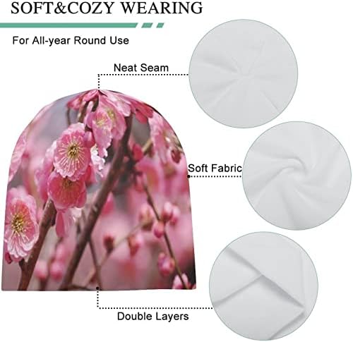 BAIKUTOUAN Blooming Pink Plum Blossom Print kape za muškarce žene sa dizajnom Lobanja kapa