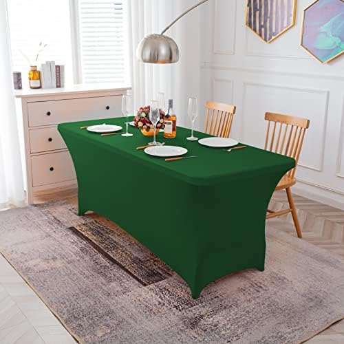KSK Blackhish Green 4FT Crni ugrađeni stolovi za pravokutničke tablice, rastezljiva Spandex stolni zaštitnik za banket, masažni krevet, vjenčanje, rođendan.
