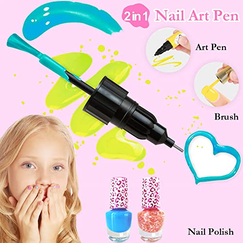 Komplet za nokte za djevojčice - Dječiji Set lakova za nokte sa fenom za nokte, olovkama za lakove,