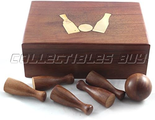 Collecliblesbuy ručno rađeni drveni pokloni za kuglanje od 12 komada postavljene sa kutijom za odlaganje, igračke