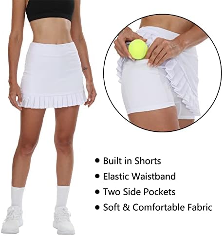 Ženske suknje za tenis Golf suknje s džepovima Shorts Work Sports Skort, pogodan za golf, klizač, vježbanje