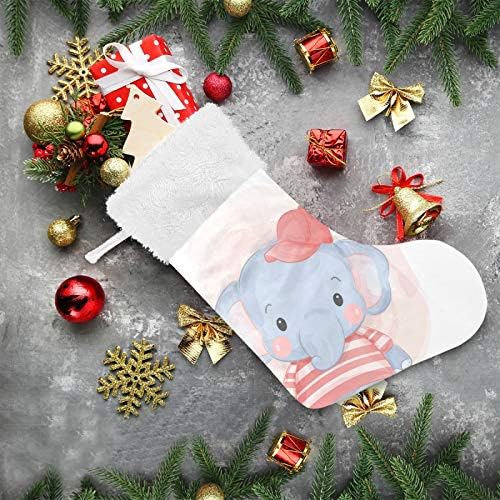 Alaza Božićne čarape akvarel Slon životinje Klasični personalizirani veliki ukrasi za čarape za obiteljski