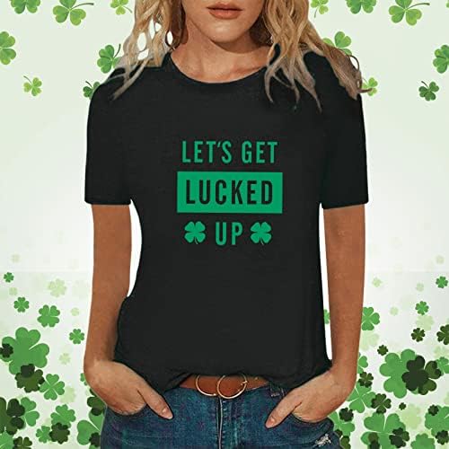 Žene St Patricks Dan majica Ženska ležerna tiskana ljetna majica s kratkim rukavima Top zelene majice