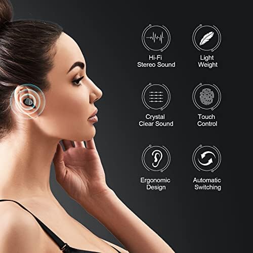 Bežične slušalice, Bluetooth 5.2 slušalice sa kućištem za bežično punjenje 1200mAh-60hrs vrijeme reprodukcije-funkcija