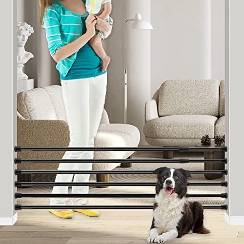 Kratka vrata za pse Uvlačiva vrata za pse 33,5-51,2 za prekoračenje, mala vrata za bebe za montiranje pod pritisak, niska vrata za kućne ljubimce-Podesiva, DIY kapija za štene u zatvorenom prostoru za vrata, stepenice