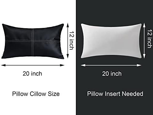 Wuuyef Vanjski jastuk na otvorenom 12x 20 inčni set od 2, umjetnički kožni jastuk za bacanje kože Vodootporni