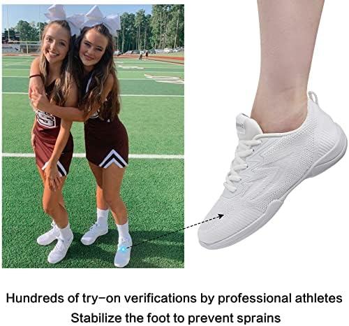 Smapavic Cheer cipele za mlade djevojke & žene bijele Cheerleading dance cipele trening Atletski udobne patike