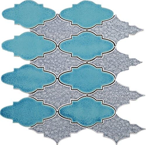 TRPCG - 11 Roman Art plava i siva srušio staklo mozaik Tile Backplash