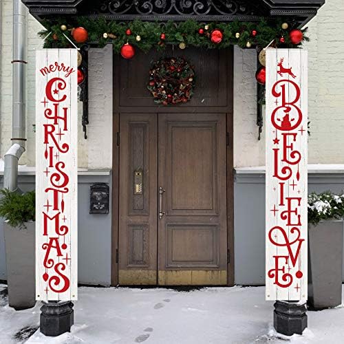 Tatuo 2 komada Božićne trijeme znakovi sreli božićni viseći baneri Božićni zidni baneri za odmor za odmor unutarnji vanjski trijemski zid božićno uređenje