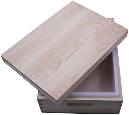 Silikonski kalup sa sapunom Fleksibilan kvadratni klip sa drvenim kutijom i drvenim poklopcem