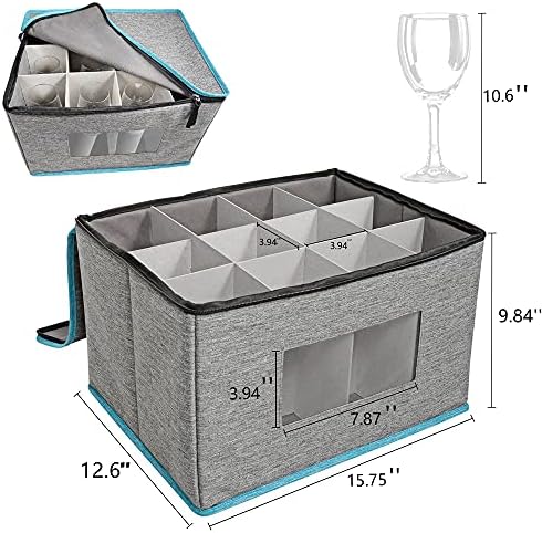 Stebware Wine staklo kutije sa poklopcem i ručka podstavljena tvrda kutija s razdjelnicima Kina Kontejneri za
