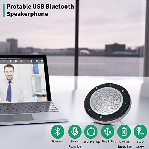 Yealink CP700 Bluetooth konferencijski zvučnik i mikrofon Timovi certificirani, prenosivi bežični / USB-zvučnik za sastanak, softfon, objedinjene komunikacijske platforme, 360 ° glasovno preuzimanje, 9h
