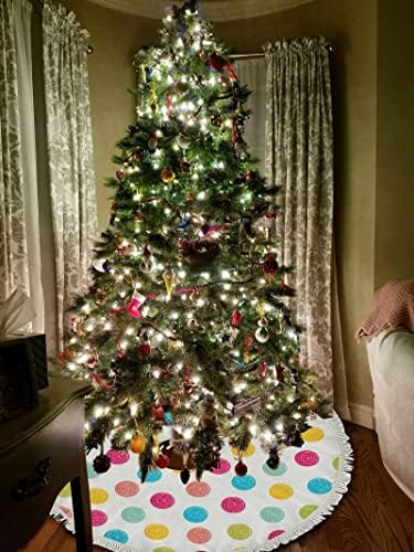 Vantaso 48 inčni suknje velikog drveća božićna dekoracija s resilicama, ljetna polka dot Xmas Tree Mat za odmor za odmor