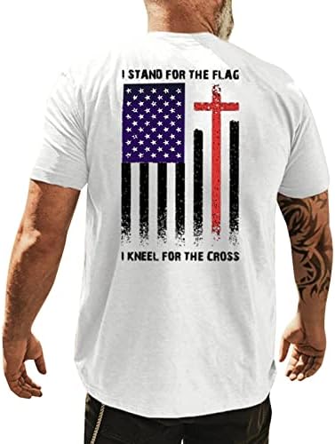 XXBR 4. jula majice kratkih rukava, ljeto retroamerička zastava Print Slim Fit Patriots Casual