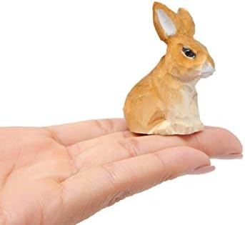 Smeđi zečja zeko minijaturna figurica vrta Vrtni statuu Mala ukrasa životinja Art
