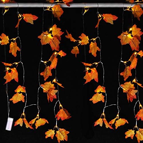 Joiedomi 2 Pack 14.7 FT svjetla za Dan zahvalnosti jesen javorov listovi žičana svjetla sa 20 LED topla