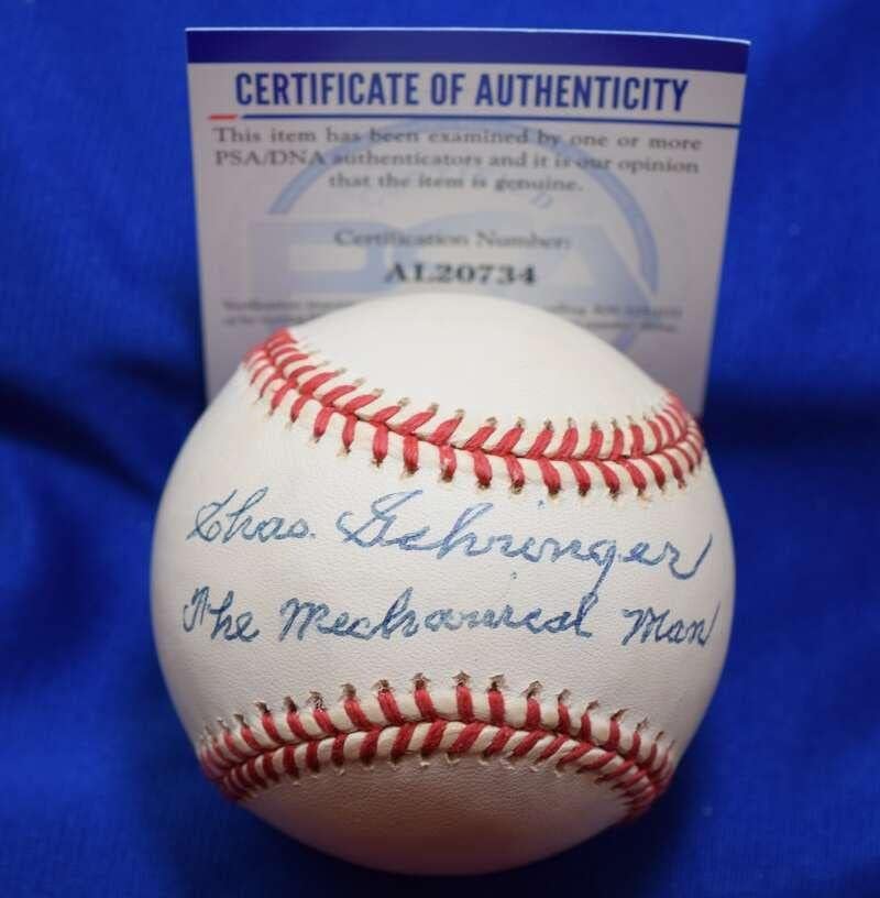 Charlie Gehringer Mehanički muškarac PSA DNK Coa Autograph Al potpisan bejzbol - autogramirani bejzbol