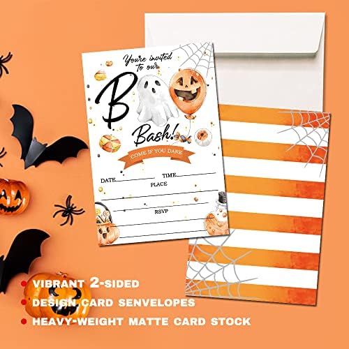 Deluxe Halloween ili kostim Party Invitacije, 25 kartica za popunjavanje sa kovertama, bundevom, duhom, čudovištem,