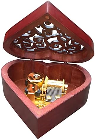 Binkegg Igra [Theme Star-Wars] Brown Wood izdubite muzičku kutiju u obliku srca sa mozičkim pokretom Sankyo