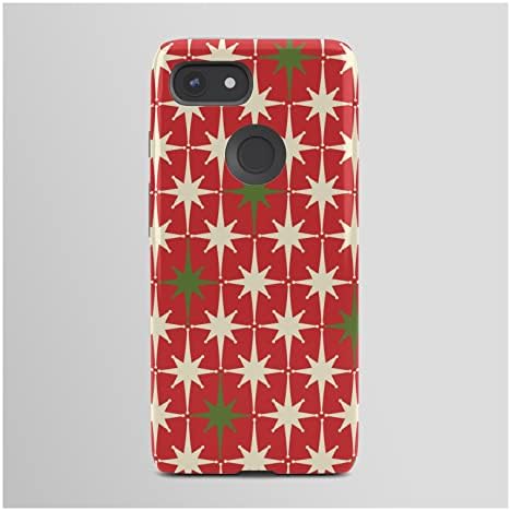 Društvo6 ATOMIC AGE božićne zvijezde - Midcentury Moderni Xmas Kremi za odmor Zeleni crveni Crveni Kierkegaard Design Studio Android telefon