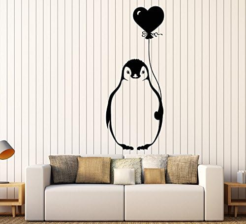 Vinil zidni naljepnica crtani arktički pingvin ptica sa balonom za dječje naljepnice za sobu