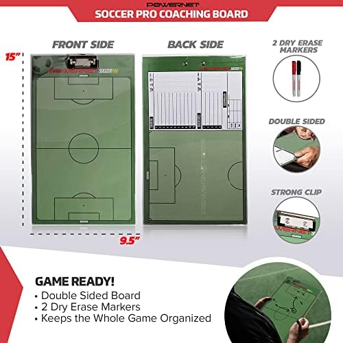 PowerNet 8x4 lagani okvir za nogometni gol / magnetno suho brisanje Soccer Pro lineup Board Bundle