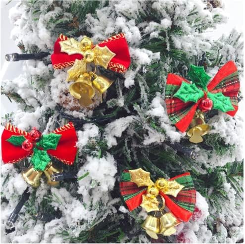 Ruwado 12 kom božićnjak sa jingle zvonom crvenim mini bowknot viseći ukrasi Dekor lukovi za božićne