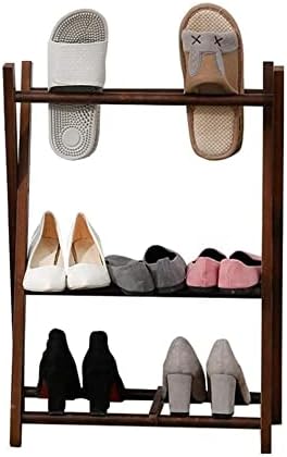 Vlizo stalak za obuću stalak za cipele kreativni mali dvoslojni ulaz za skladištenje drvena papuča stalak