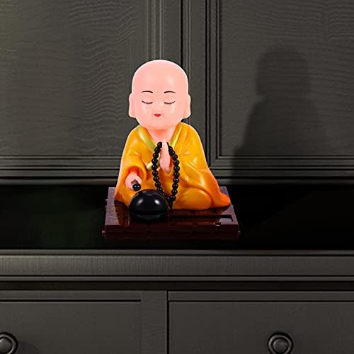 Wakauto Chanting Buddha Figurine Mala monah Figurica Auto nadzorna ploča Display Monk statue Chanting