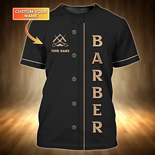 Personalizirano ime Barber Shop Majica Cijela 3D, Barber košulja, Barber majice za muškarce, brijačke majice za žene, brijač