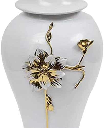 Rendonyme Ceramic Vase Spremite tegljač sa poklopcem glaziranim đumbirom Jar Desk Center dekoracija