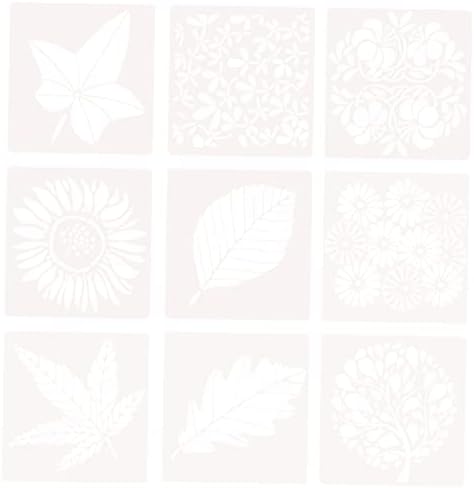 STOBOK 9kom izdubljena kartica DIY Fabrika za farbanje šablone listovi cvijeća dekor za časopis serija