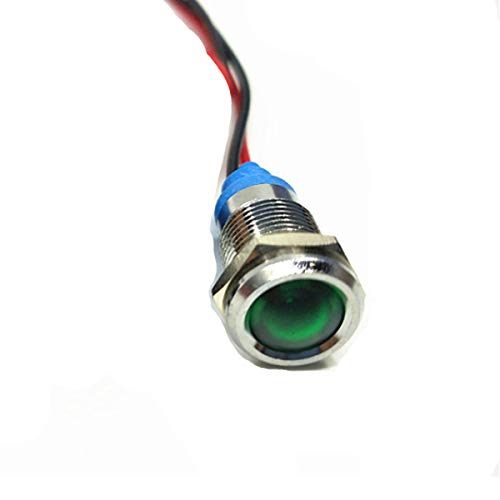 4 kom 12 mm metalna svjetlost, 3V signal lagan vodootporan sigurnosni signal svjetlosno upozorenje sa žicom od 15 cm, zeleno