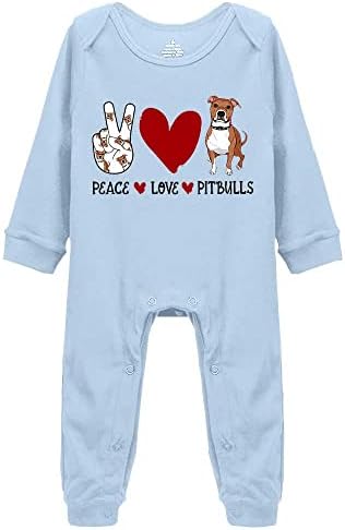 Mir Love Pitbulls Baby Girl Boy BodySuit kombinezon dojenčad dugih rukava